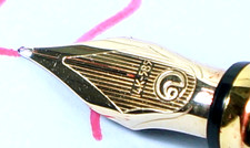 ELYSEE En Vogue, Luxus-Füller, dunkelbraun marmoriert/Gold, 14ct. Feder. (F4a)