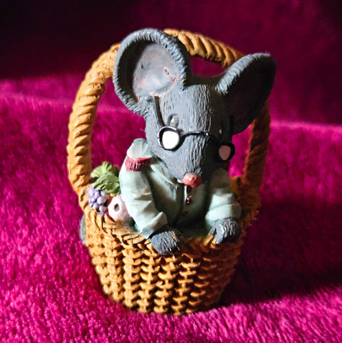 Maus korb dekofigur - im,