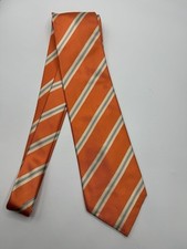 BRAUN Hamburg Krawatte aus 100% Seide in Orange Gestreift *Wie Neu*