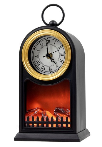 Led kamin laterne mit - led, uhr
