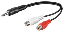 Audio Video 3,5mm stereo Klinke Y-Kabel 2x Cinch Weiche Kupplung Adapterkabel