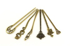 Haarstab Haargabel Haarnadel bronze Retro Vintage Haarschmuck Hair Stick A621