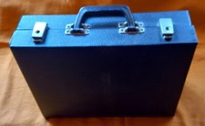 Koffer, Arzt, Sani, oder Hebammen Koffer, Leder, schwarz, Klappschlösser