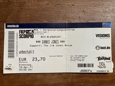 Danko Jones Tour Ticket 19.04.2011, Max - Veranstaltungszentrum Kiel
