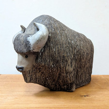 UPSALA EKEBY SWEDEN GÖRAN ANDERSSON GROßER KERAMIK BÜFFEL FIGUR CERAMIC BUFFALO