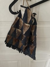 Vintage Boho Black Suede &