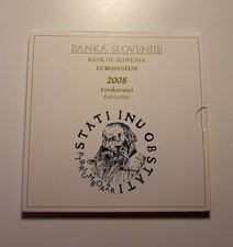 Euro KMS Slovenien 2008 mit 3-Euro-Münze im Blister und Schutzumschlag