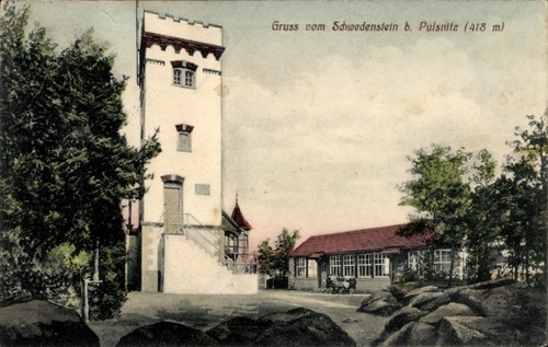 Schwedenstein bei pulsnitz - ak,