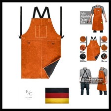 LeaSeek Schweißerschürze aus – hitzebeständig und schwer entflammbare Latzsch...