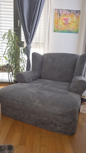 Gepolsterte chaiselongue grau - gepolsterte,