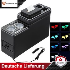 LED Mittelkonsole Staufach Console Storage Für VW T4 T5 T6 T6.1 Bus Multivan USB