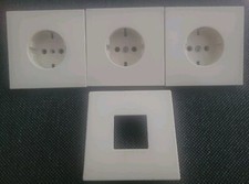3x Steckdosen Abdeckung 1x Lichtschalter Abdeckung Adeckung Verkleidung Weiss 