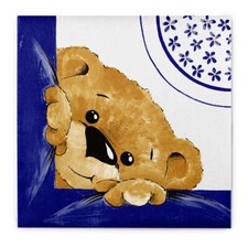 12 Serviette Teddy in Blau aus Linclass® Airlaid 40 x 40 cm - Bärchen Geburtstag