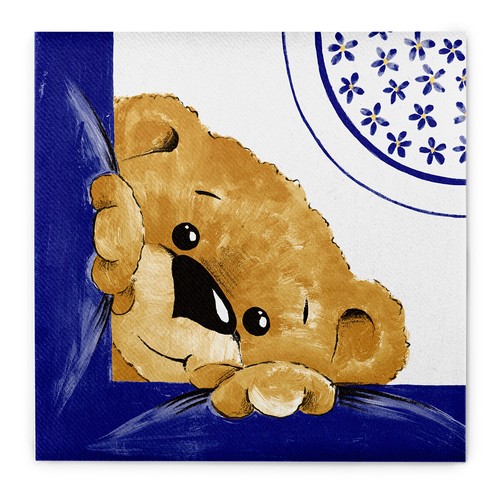 Serviette teddy blau aus - 12, in