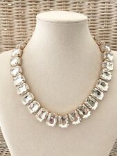 Damenkette Statement Collier Halskette Kurz Blogger Modeschmuck Goldfarben Weiß