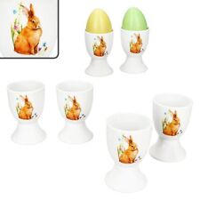 6x Osterfreude Eierbecher Porzellan für 6 Personen Frühstück Brunch Buffet Hase