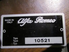 Typenschild alfa romeo schild - typenschild,