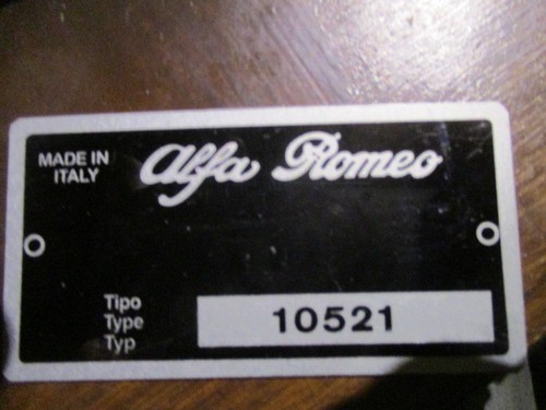 Typenschild alfa romeo schild - typenschild,