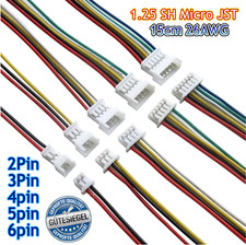 ✅ 1.25mm 1.25 Micro JST Stecker Buchse Paar je 15cm 26AWG Kabel  2 3 4 5 6 Pin ✅