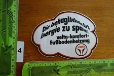 Alter Aufkleber Handwerk Heizung Sanitär VELTA Fußbodenheizung
