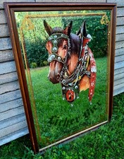 Bier Spiegel Werbung Brauerei LICHER BIER Partykeller 79x58 gerahmt Pferd