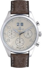 LORENZ Chronograph 1934 Herrenuhr 030215FF Gran Data Champagne Uhrenarmband Pell