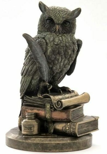 Wise owl books bronzefigur - wise,