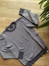 Vintage Strickpullover Gr. XL Grau Weiß Shore Leave  Retro Loose Pulli Muster