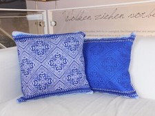 BASSETTI Kissenhülle 40x40 FARAGLIONI V3 blau DEKO Kissen Hülle Baumwolle Bezug