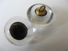 Glasaugen 2 Stück für Teddybär,  Stofftier und Puppen - sehr alt - Klar 14mm (3)