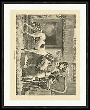 Der neue Liebling Hunde Kamin Korbsessel Kinder Mädchen Tiere  Faksimile_E 7040