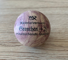 Minigolfball mr Grenchen +2 Materialversuch unzureichende Qualität, Rarität
