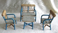 PUPPENHAUSMÖBEL - Rattan - Korbmöbel - SET