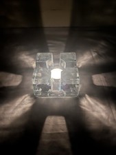 Vintage Wiesenthal Hutte eckig Eisblock Kerzenhalter Kunstglas Klaus Breit