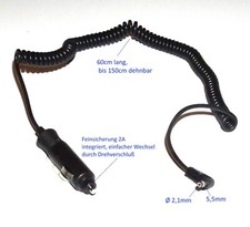12V KFZ Steckdose Spiralkabel Ø 5,5 x 2,1 mm Hohlstecker Kabel Adapter Auktion