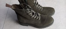 VENTURINI schöne Leder Boots Stiefeletten Khaki Gr. 39 TOP neuwertig