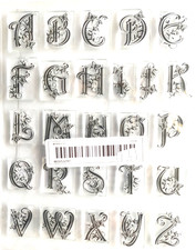 Clear Stamps, Stempel Set, Nostalgische Buchstaben Silikonstempel, neu