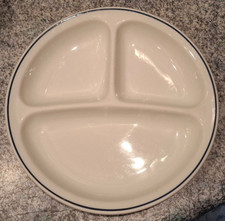 Bauscher Weiden Porzellanteller dreiteilig mit Rand; 4 Stück