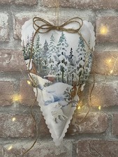 Deko Herz  WINTERLANDSCHAFT /REHE ähnlich Tilda