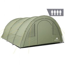 Zelt für 4 Personen Olivgrün Tunnelzelt 5000 mm Campingzelt Outdoor CampFeuer