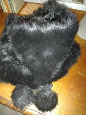 schwarzer Webpelzkragen/Schal