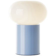 Tischleuchte mit weißem Glas