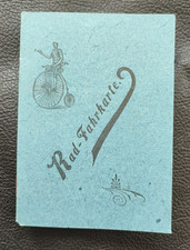 alte Rad-Fahrkarte Heftchen Radfahrkarte für das Königreich Bayern 1908 Hochrad