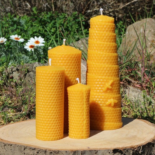 Bienenwachskerze wabenmuster - bienenwachskerze,