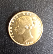 Retro Queen Victoria 1874 YH Shieldback Sovereign. Souvenir Lückenfüller. Gleich...