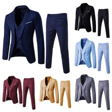 Herren Slim Fit Anzug 3Tlg