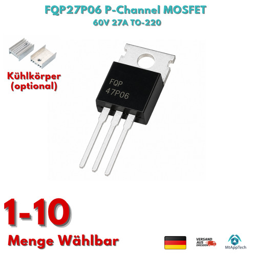 Fqp27p06 channel mosfet 60v - fqp27p06,