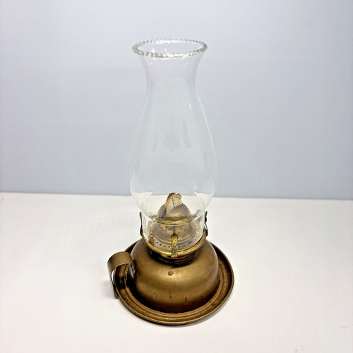 Messinglampe mit glaskamin - messinglampe,