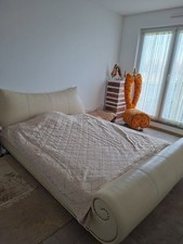 Bretz Lederbett Creme, 180x200