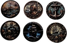 6er Set Untersetzer Maritim